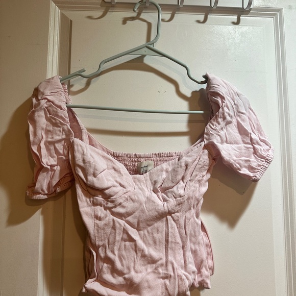 ARITZIA pink novella short sleeve blouse - Picture 3 of 4